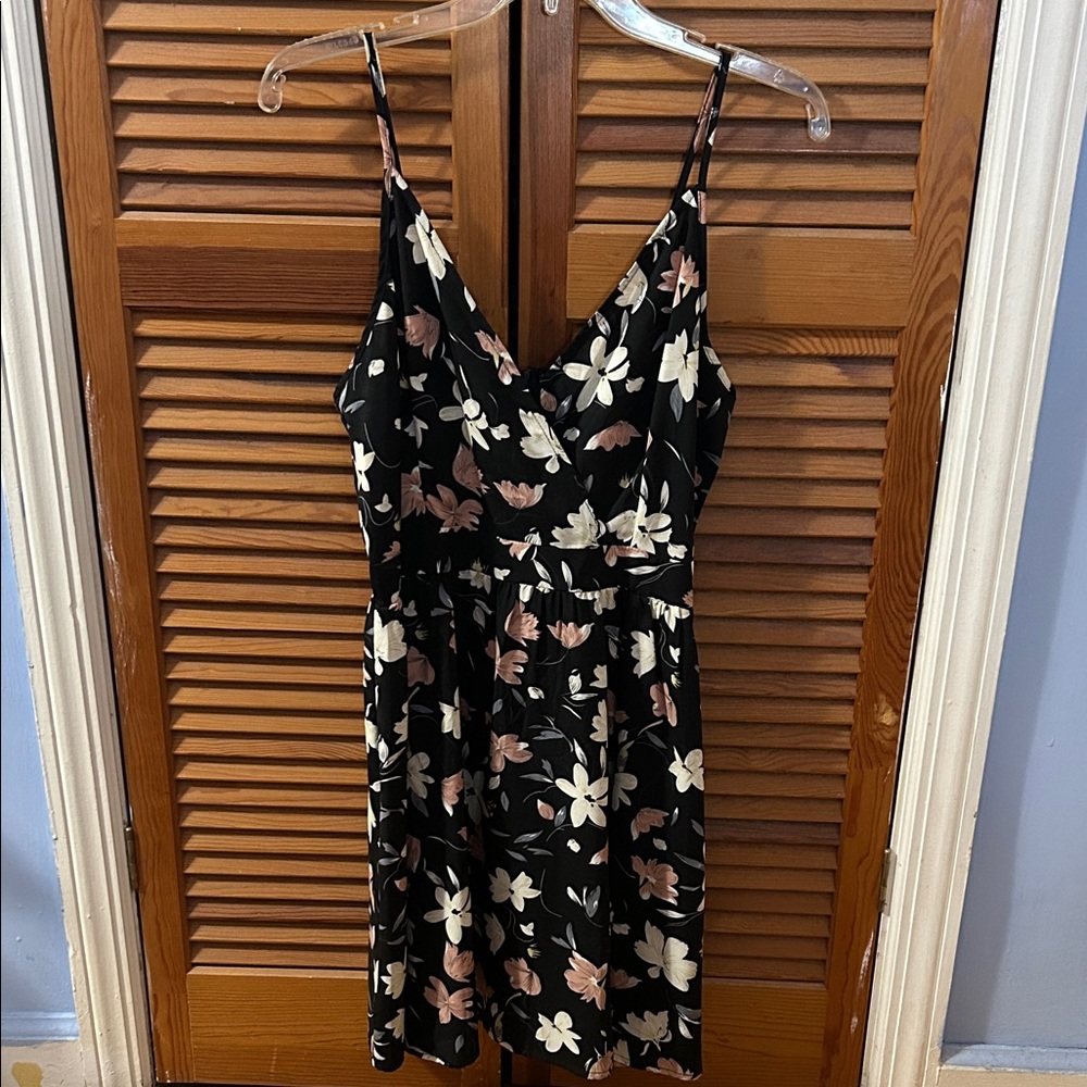 SHEIN Floral Black Dress